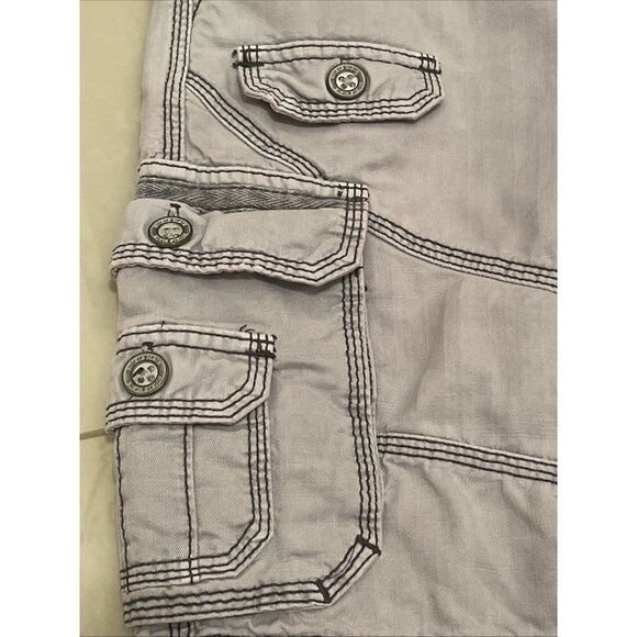 Buckle Black Standard Fit Cargo Shorts Mens 27W 23L Gray Chambray Magic Outdoors - Picture 2 of 13